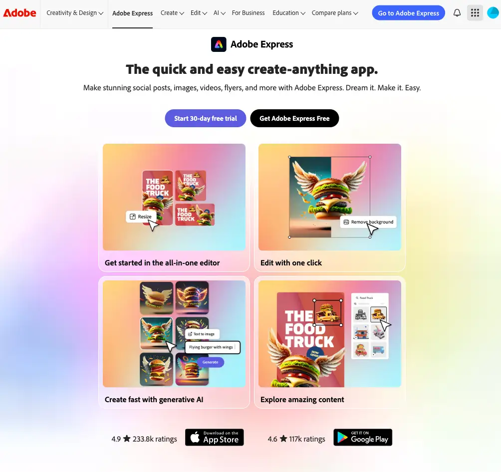 Adobe Express for designing instagram posts