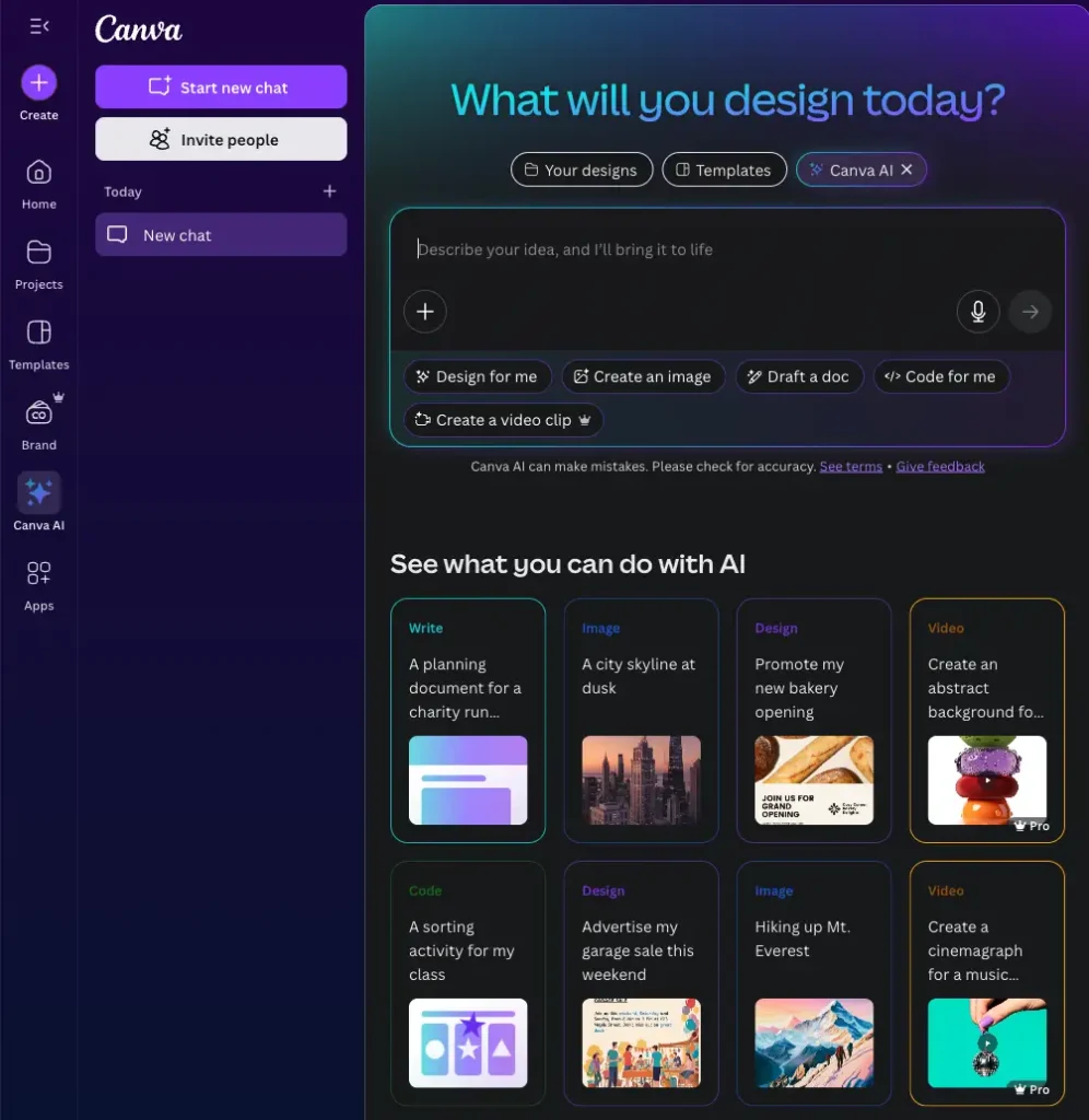 canva  AI for instagram