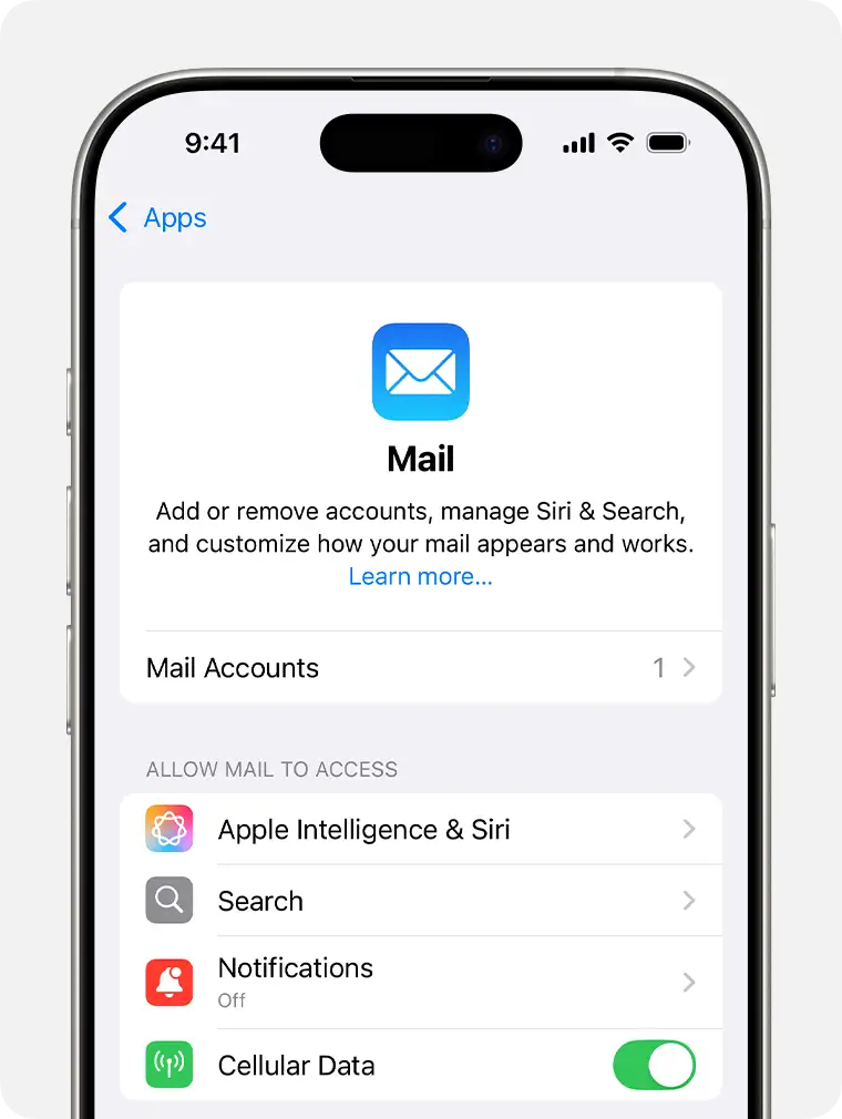 Add an email account to IPhone
