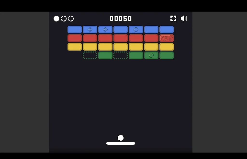 Google Block Breaker Game on Screen - Screenshot