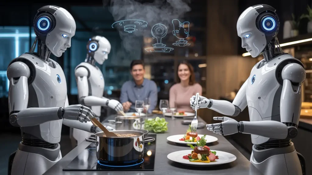 robots and food making
