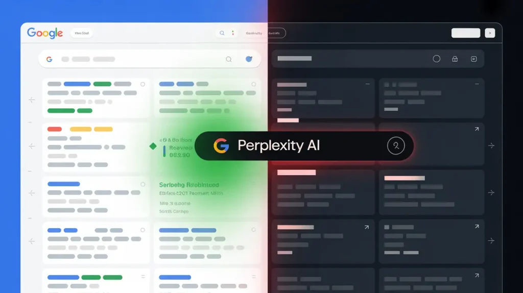Hero image showing a brand absent from AI search results compared to Google rankings